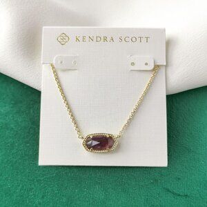 New Kendra Scott Gold Short Necklace - Elisa Amethyst